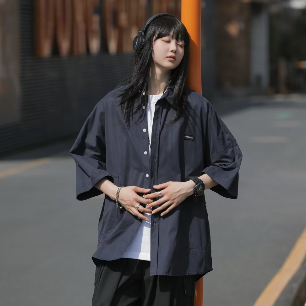 Áo Sơ Mi Tay Ngắn Dáng Rộng Phong Cách Hàn Quốc Thời Trang Mùa Hè Mới Cho Nam