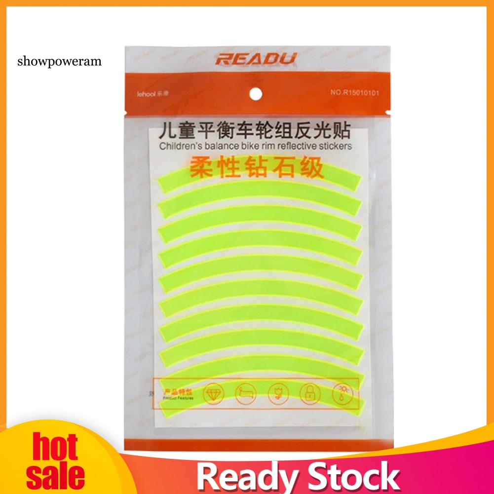 Bộ 10 Cuộn Băng Keo Phản Quang Dán Cân Bằng Bánh Xe Đạp Trẻ Em