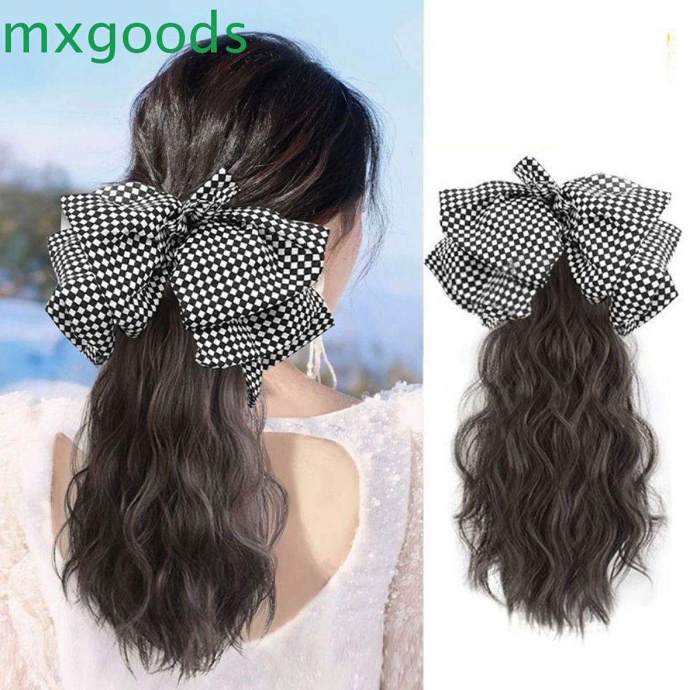 Kẹp Tóc Giả Thắt Nơ Ruy Băng Mềm Mịn Thời Trang Vintage Cho Nữ