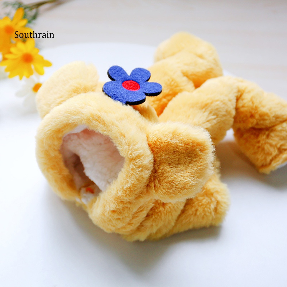 Áo Khoác Cotton Giữ Ấm In Họa Tiết Hoa Hoạt Hình Dễ Thương Thời Trang Thu Đông Cho Cún Cưng