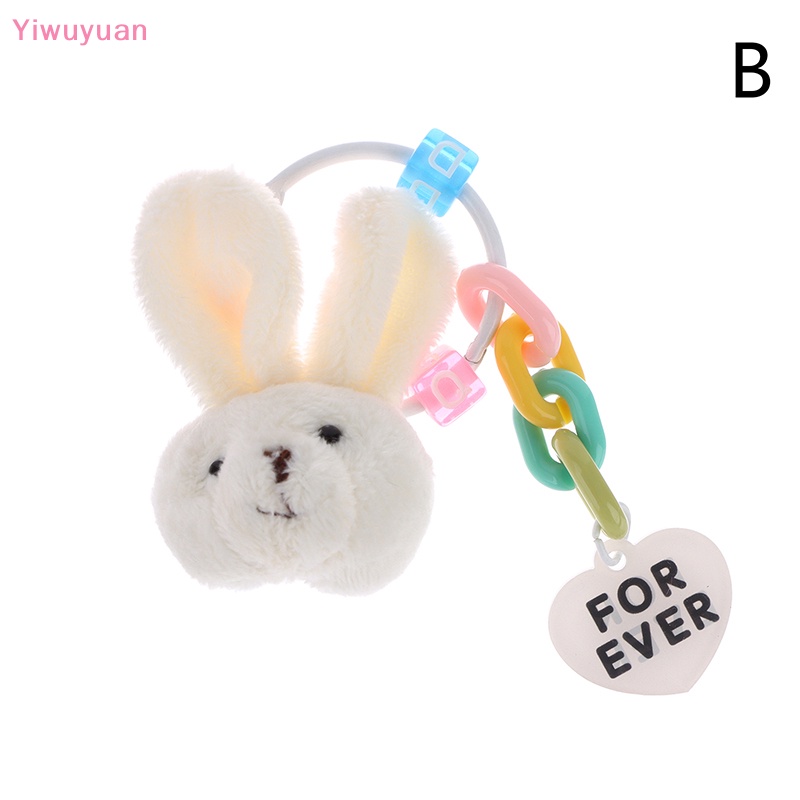 < Yiwuyuan > Móc Chìa Khóa Hình Thỏ / Gấu Nhồi Bông Hoạt Hình Dễ Thương Trang Trí Ba Lô / Ô Tô