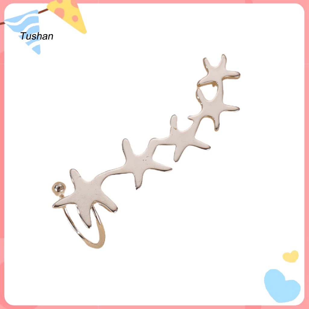 1 Khuyên Kẹp Vành Tai Mạ Điện Hình Ngôi Sao Đơn Giản Cho Đám Cưới