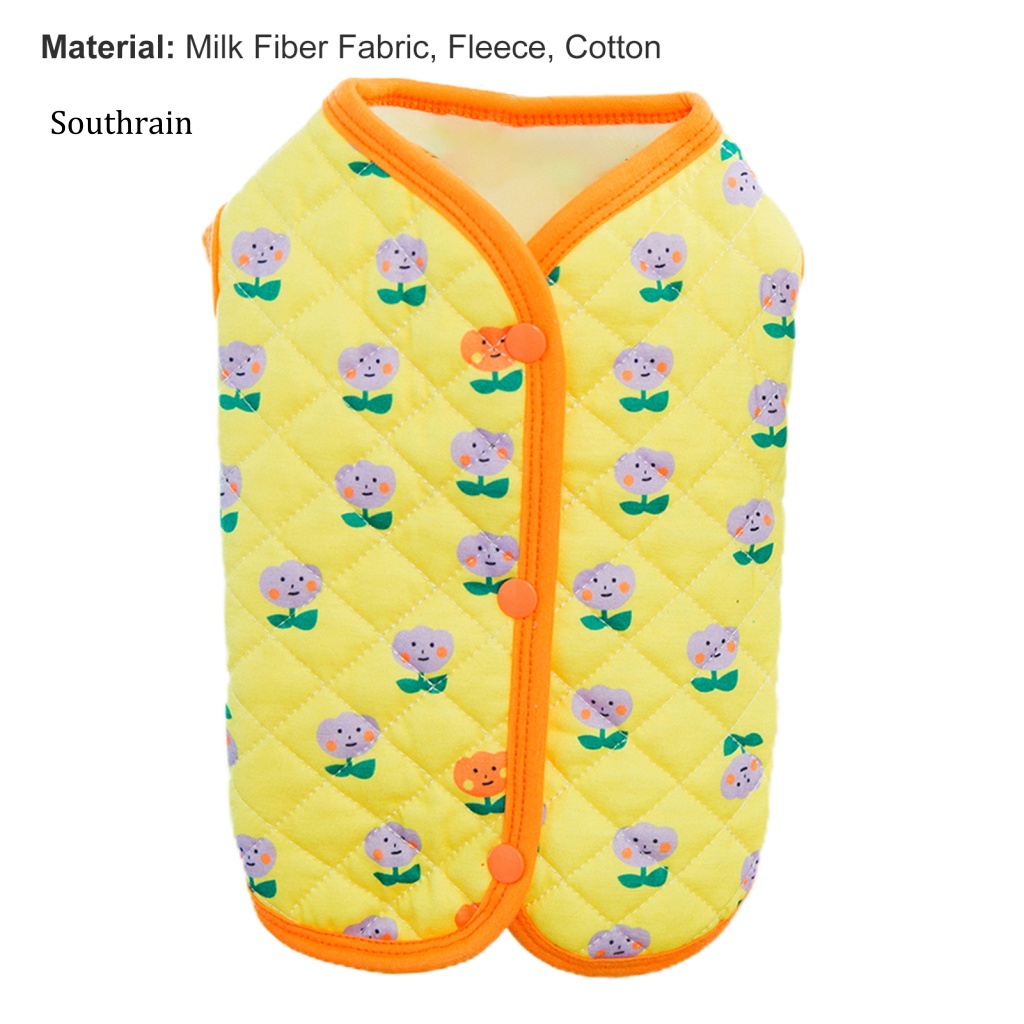 Áo Vest In Họa Tiết Hoa Hoạt Hình Thân Thiện Với Da Cho Cún Cưng