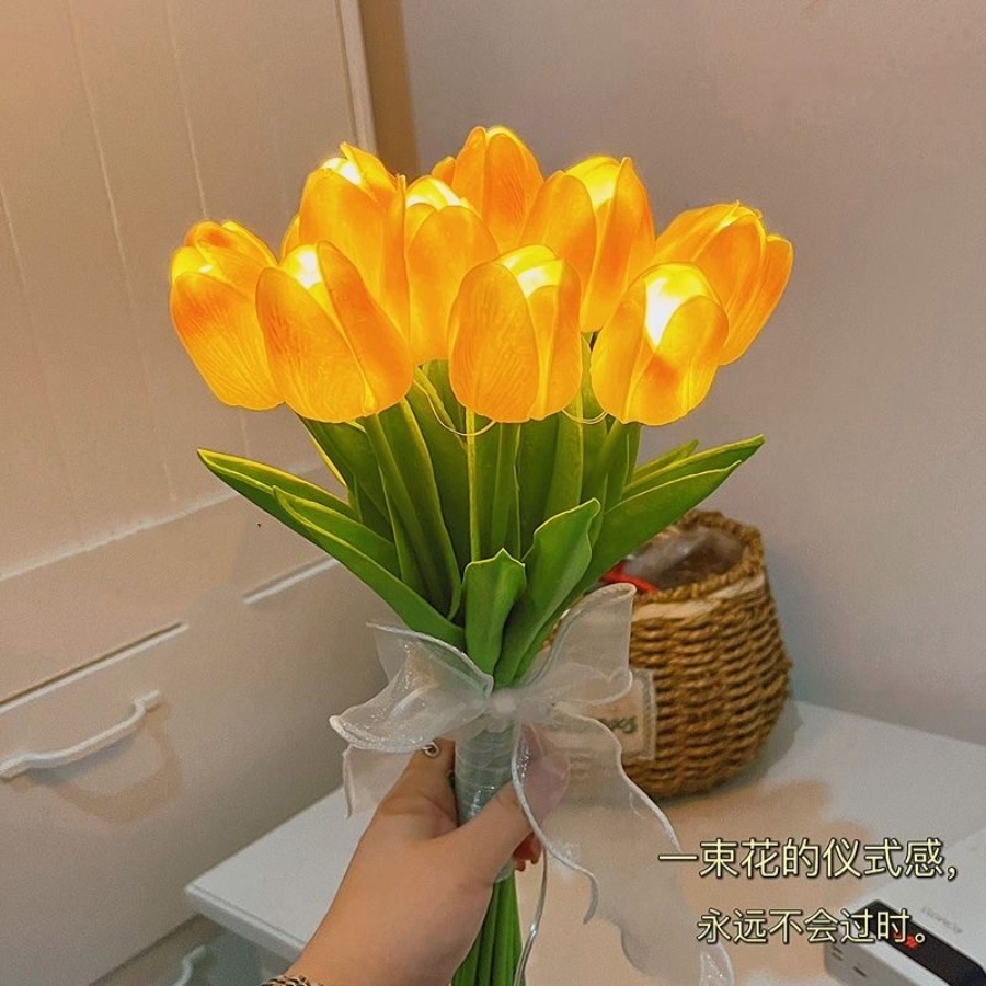 Đèn Ngủ Để Bàn Hình Hoa Tulip Phong Cách Hàn Quốc Độc Đáo Trang Trí Phòng Ngủ / Làm Quà Tặng Valentines