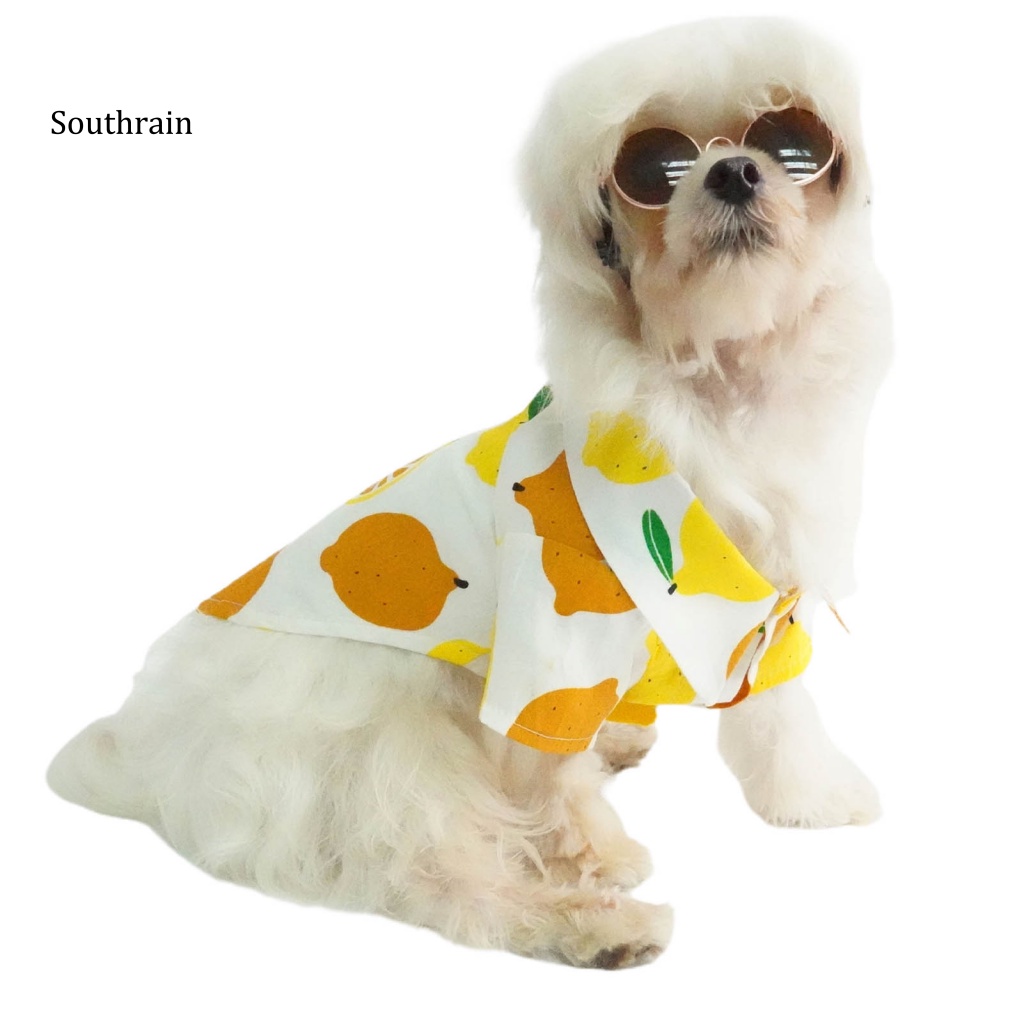 Bộ Đồ Ngủ Ngắn Tay Co Giãn Họa Tiết Trái Cây Hoạt Hình Cho Thú Cưng