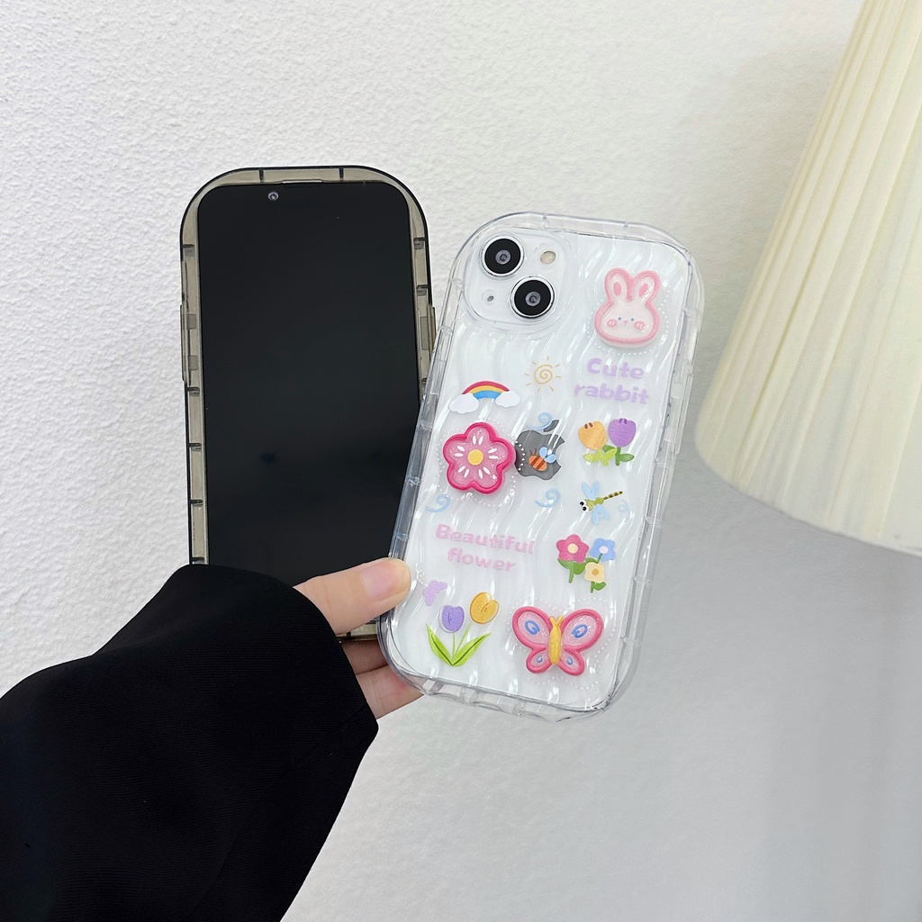 Ốp Điện Thoại TPU Mềm Trong Suốt Họa Tiết Hoạt Hình Có Túi Khí Bảo Vệ Camera Cho iPhone 13 12 11 Pro Max 14 Plus