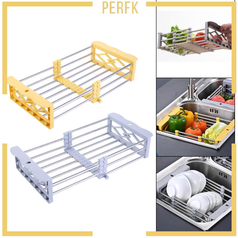 [Perfk] Rổ Đựng Chén Dĩa Thoát Nước Tay Cầm Thoải Mái Dễ Giặt Rửa