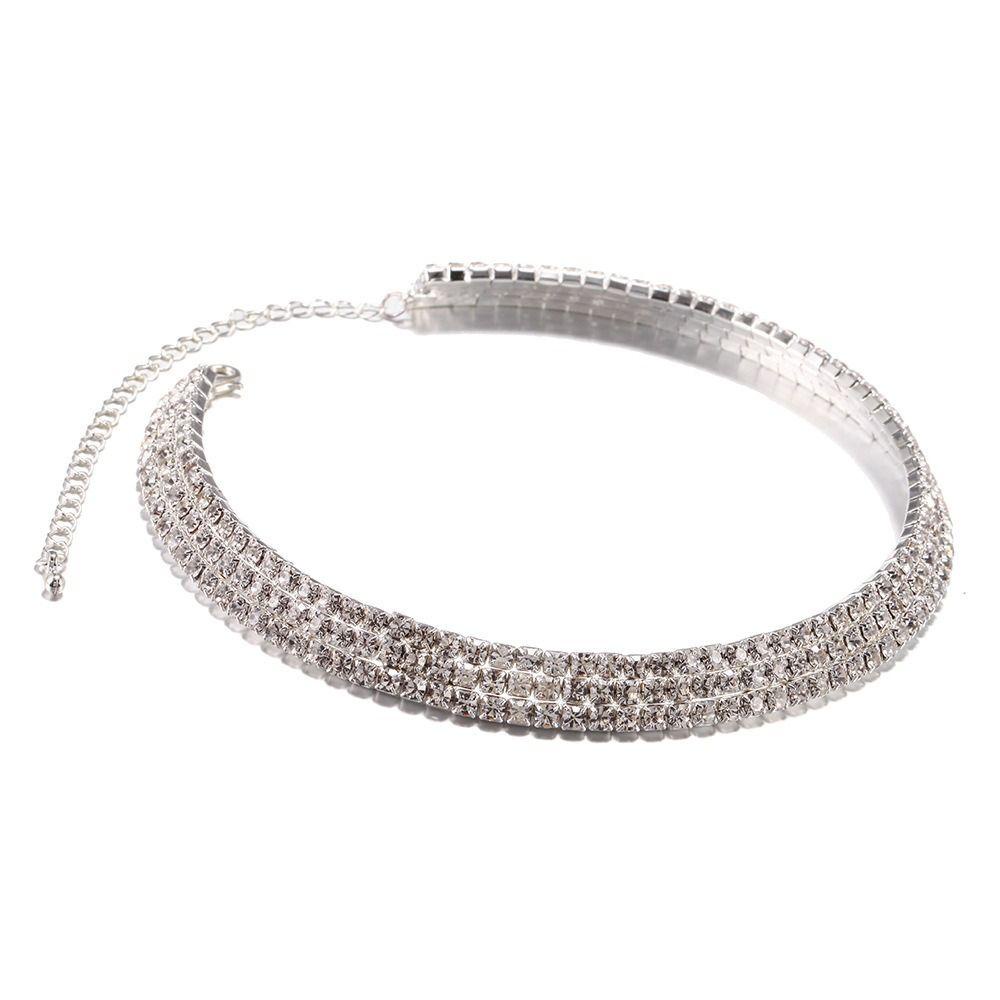 Bộ Trang Sức Đính Đá Lấp Lánh Sang Trọng Phong Cách Hàn Quốc