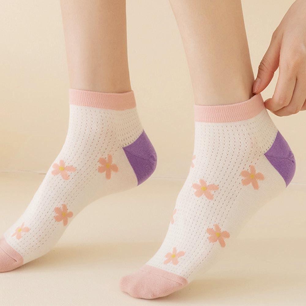 OCEANMAP Vớ Cotton Mỏng Thoáng Khí Thấm Hút Mồ Hôi Thời Trang Cho Nữ