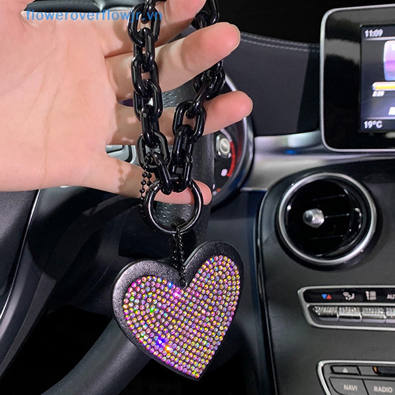 1 Móc Khóa Hình Trái Tim Đính Đá Phối Da Sợi Nhỏ Thời Trang Cho Nữ