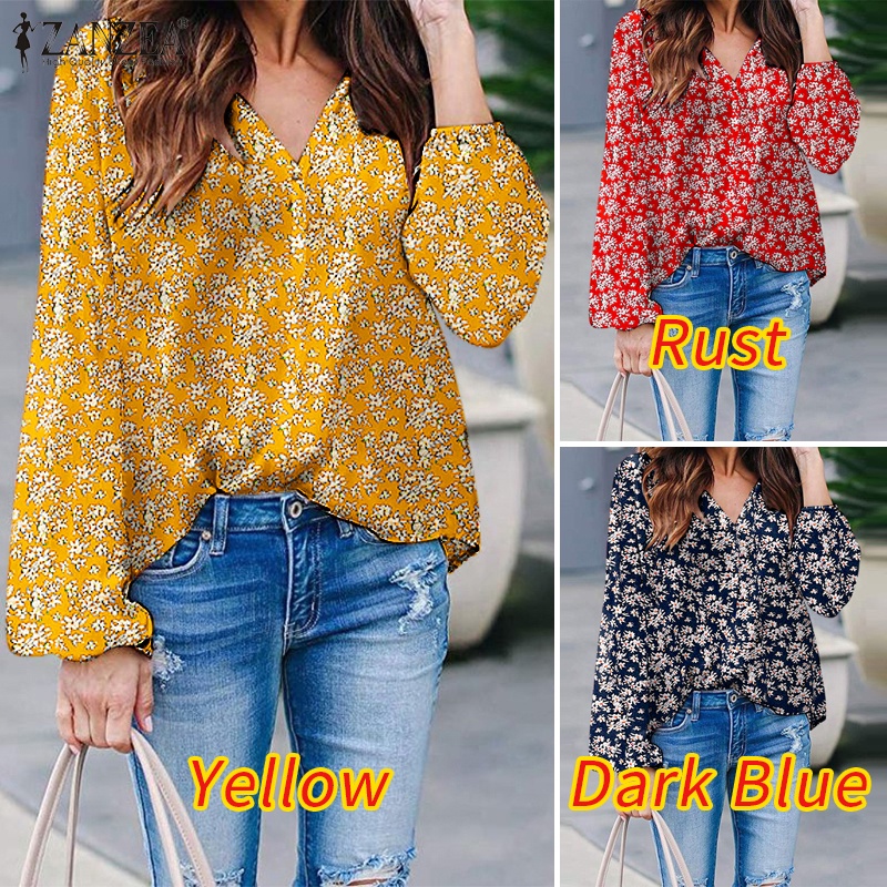 Zanzea Áo Nữ Tay Dài Cổ Chữ V Thời Trang Quyến Rũ