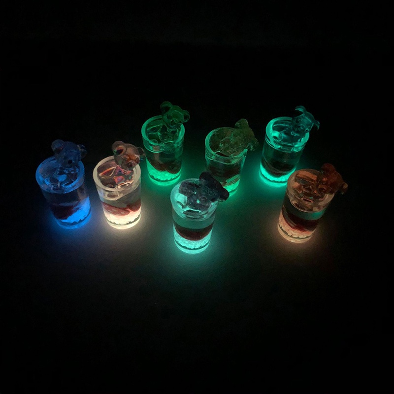 Bộ 5 Cốc Uống Nước Mini Dạ Quang Hình Gấu Dễ Thương