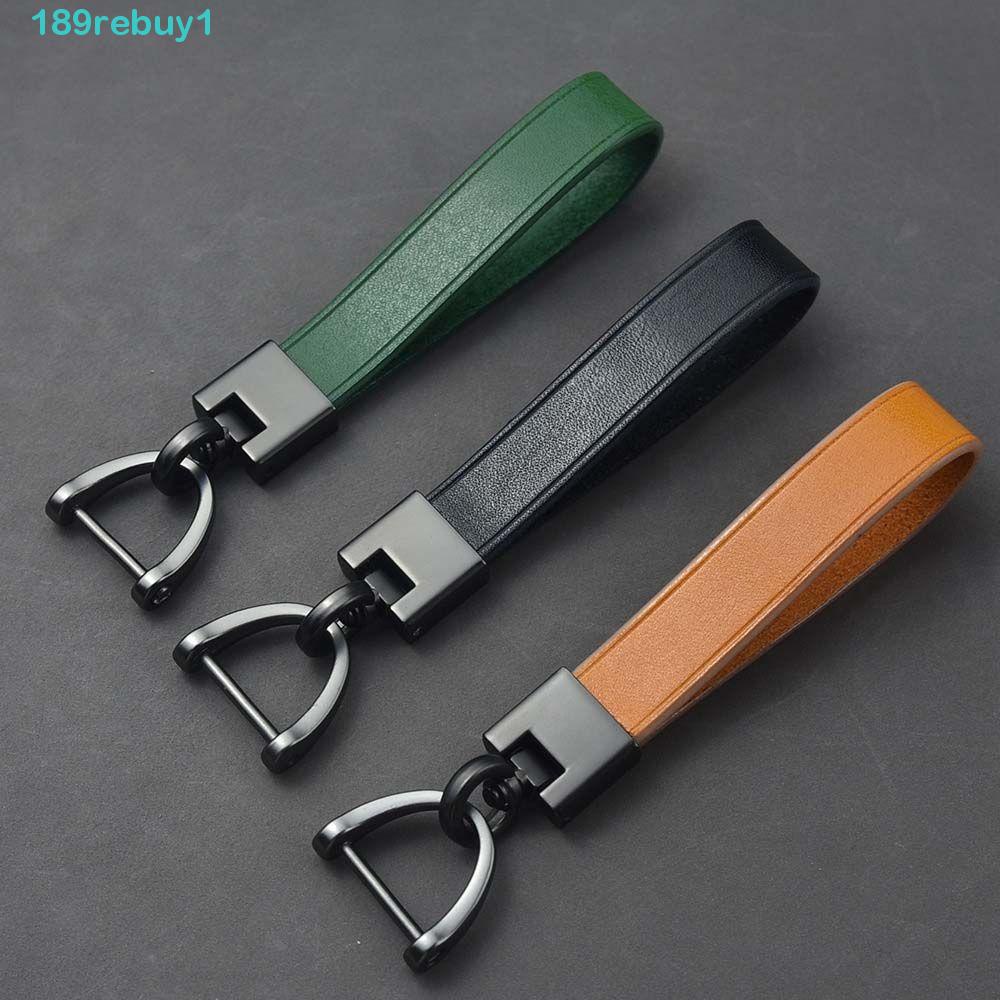 Rebuy1 Móc Chìa Khóa Xe Hơi Bằng Da PU Màu Trơn Phong Cách Retro