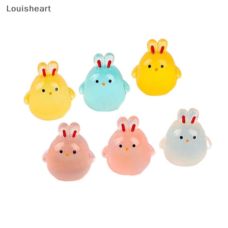 Louisheart Set 2 Búp Bê Hình Thỏ Dạ Quang Trang Trí Tiểu Cảnh