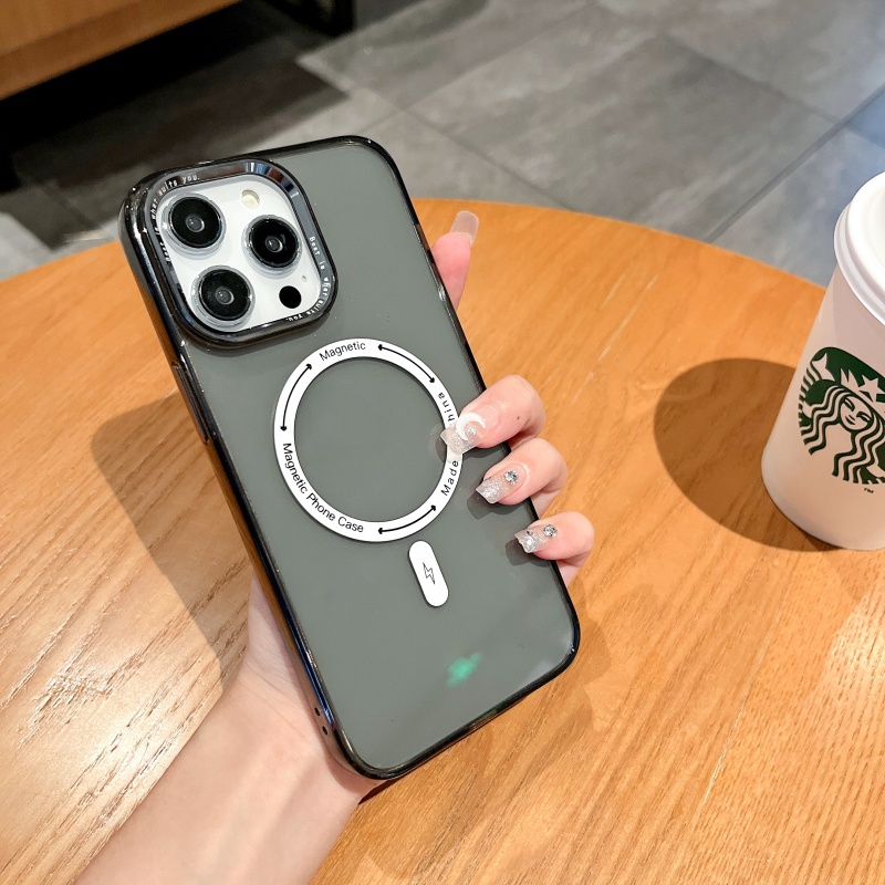 Ốp Điện Thoại Dẻo Trong Suốt Chống Sốc Kèm Giá Đỡ Từ Tính Cho iPhone 14 13 12 11 Pro Max 14 Plus