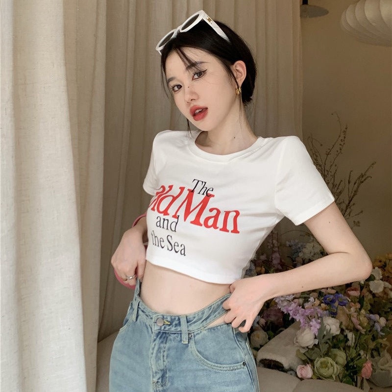 Áo baby tee Thun croptop nữ Lửng Tay Ngắn Hở Rốn Dáng Ôm Thời Trang Mùa Hè Cho Nữ