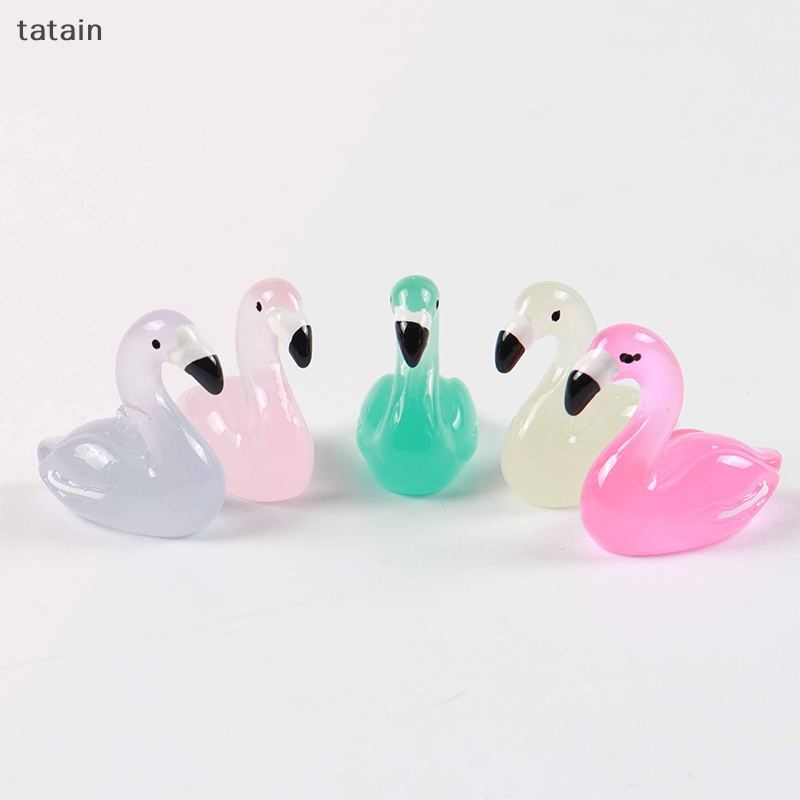 Set 6 Mô Hình Chim Hồng Hạc Bằng Nhựa Dùng Trang Trí Sổ Tay DIY