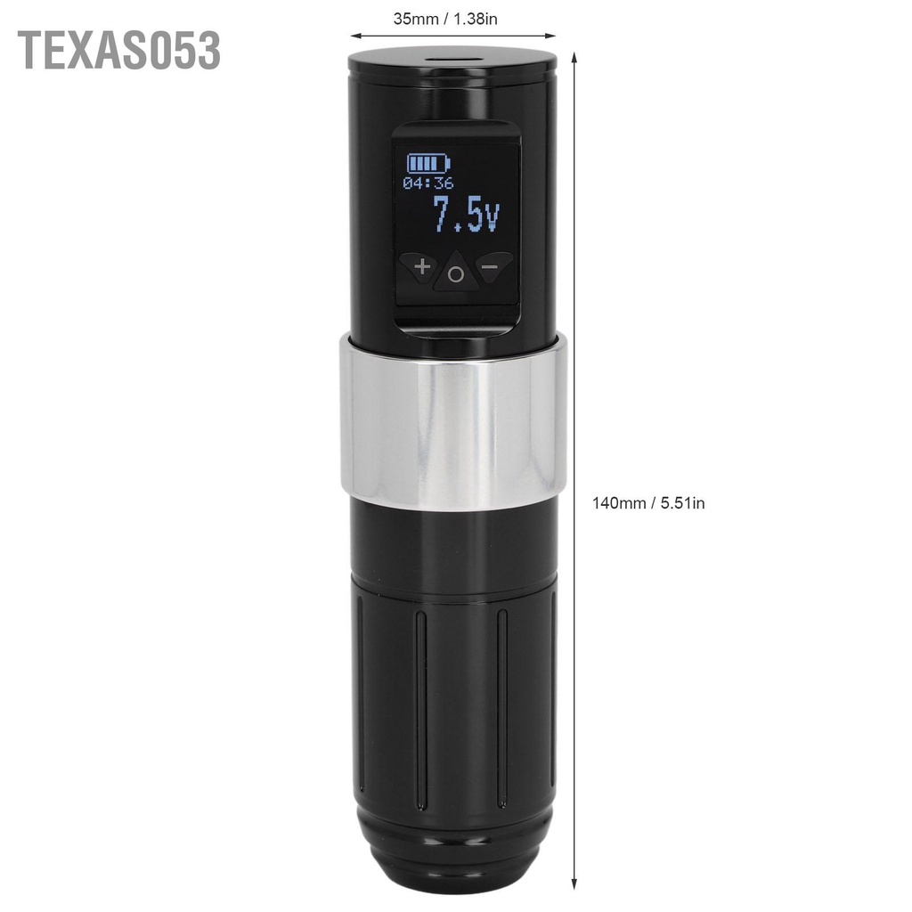 Texas053 Máy xăm quay Liner Shader Hợp kim nhôm 12000 vòng / phút Bút không dây với pin 1700mAh
