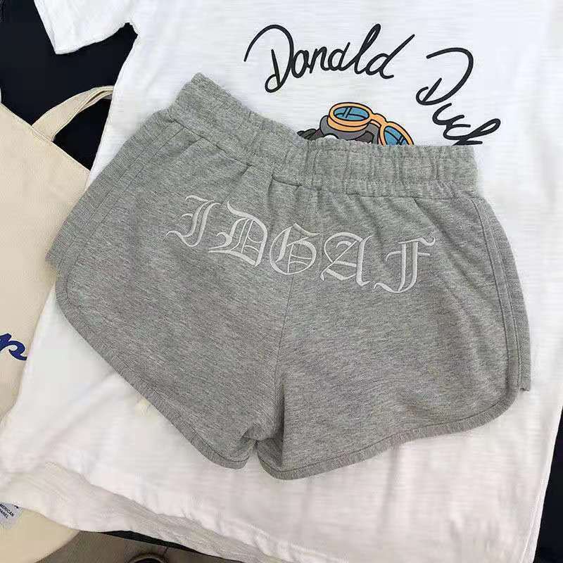 [F &amp; X] Quần Short Thể Thao Cotton Thêu Họa Tiết Phong Cách Hàn Quốc Mới Cho Nữ