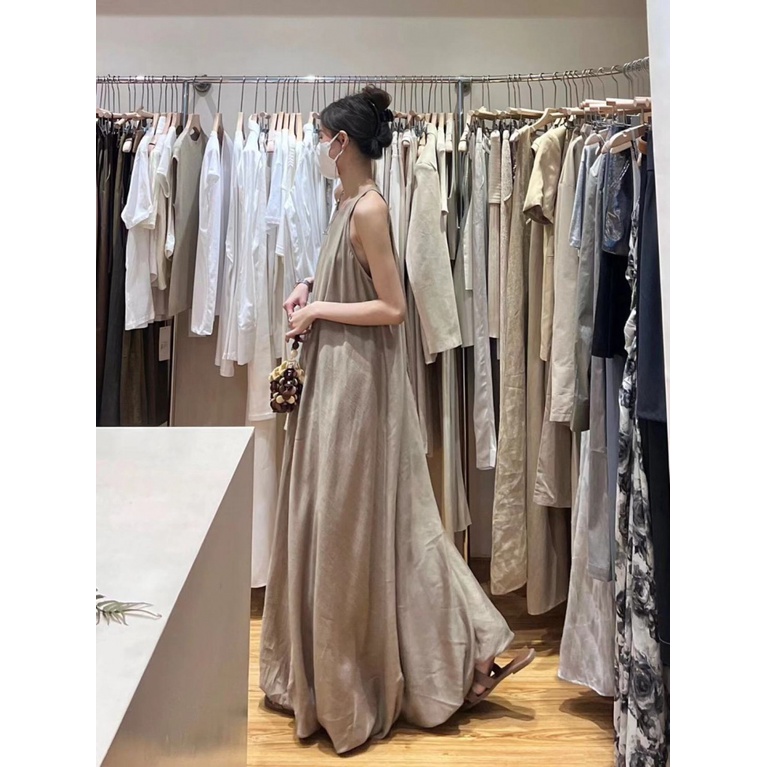 [F &amp; X] Đầm Hai Dây Dáng Dài Mỏng Eo Cao Nghệ Thuật Phong Cách Pháp Độc Đáo Mùa Hè Dành Cho Bạn Nữ