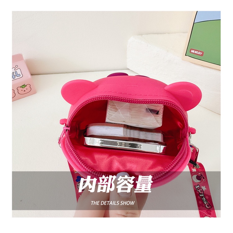 Túi Đựng Điện Thoại / Tiền Xu / Điện Thoại Bằng Silicon Hình Gấu / Dâu Tây Dễ Thương Cho Bé