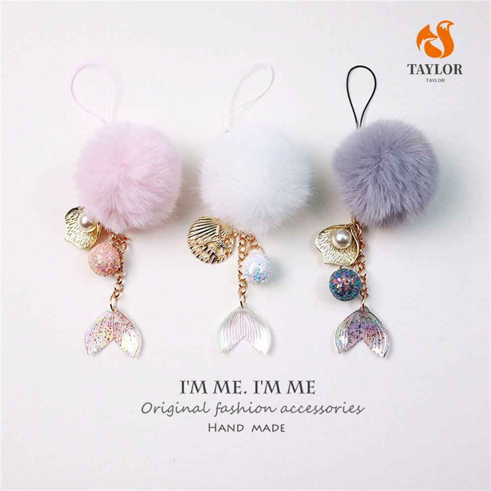 Taylor1 Dây Đeo Điện Thoại Đính Lông Xù Nhiều Màu Đáng Yêu Cho Bé Gái