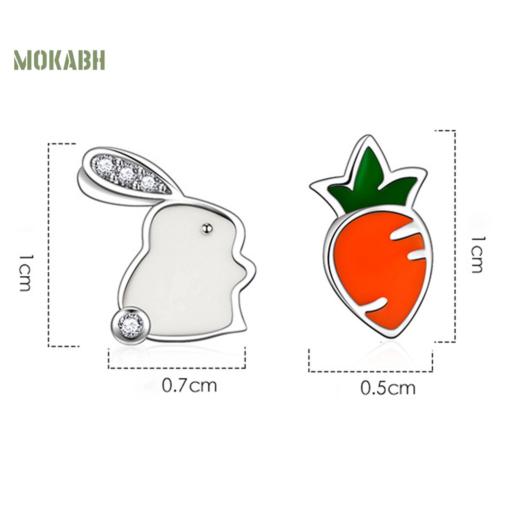 1 Đôi Khuyên Tai Hình Thỏ Và Cà Rốt Dễ Thương Dành Cho Nữ