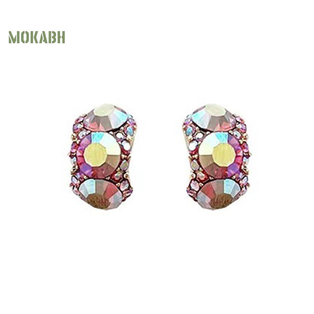 1 Đôi Bông Tai Đính Đá Zircon Sang Trọng Không Phai Màu Thời Trang Cho Nữ