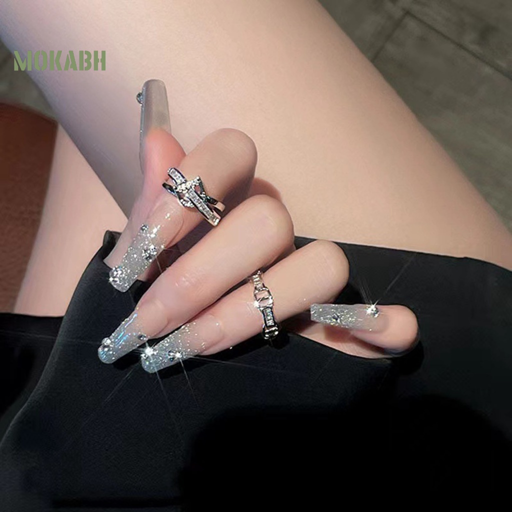 Nhẫn Hai Lớp Họa Tiết Chữ D Đính Đá Thời Trang Cho Nữ