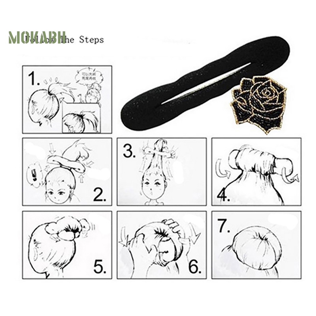 Bộ 2 Mút Búi Tóc Tạo Kiểu Đa Năng Màu Đen Dễ Dàng Làm Sạch Dành Cho Bạn Nữ