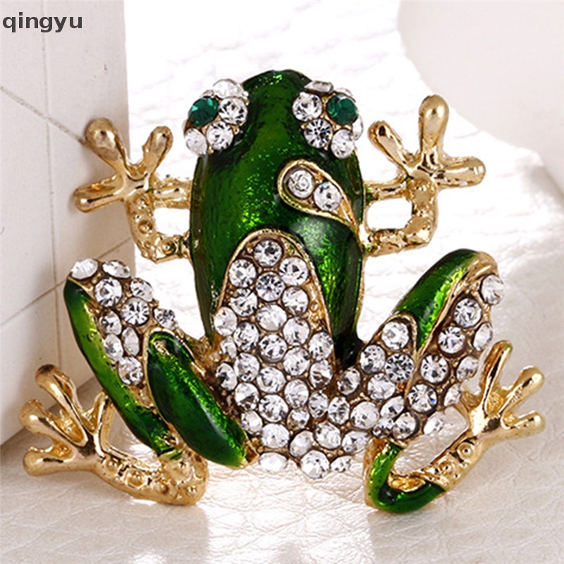 Trâm Cài Áo Hình Ếch Xanh Đính Đá Pha Lê Thanh Lịch