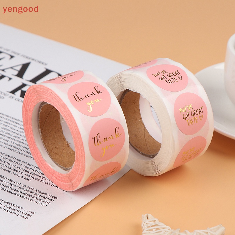 Bộ 500 Miếng Dán In Chữ Thank You Màu Hồng Dùng Trang Trí Sổ Tay