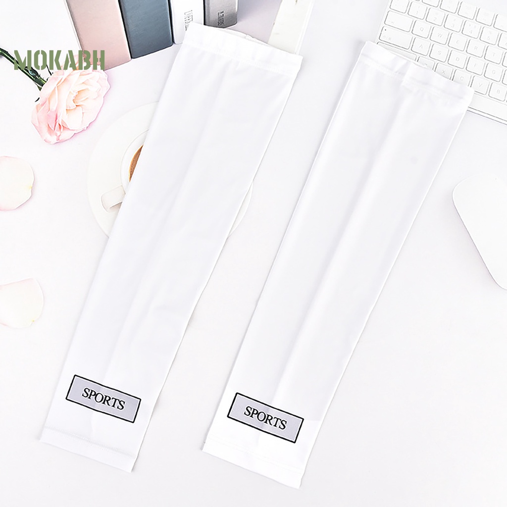 1 Cặp Găng Tay Chống Nắng Bằng Lụa Lạnh Co Giãn Thoáng Khí Màu Sắc Gradient Độc Đáo