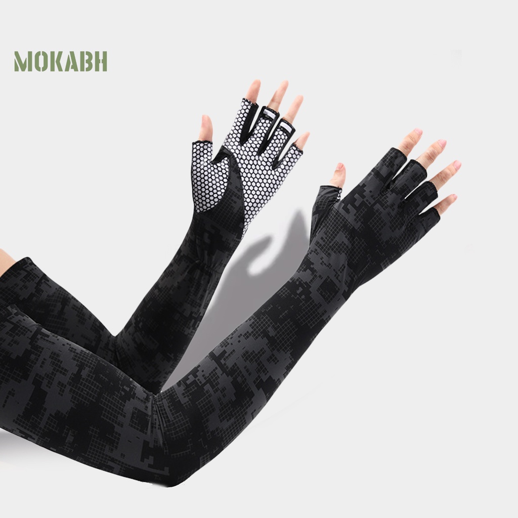 1 Cặp Ống Tay Áo Bằng Lụa Lạnh Mỏng Co Giãn Họa Tiết Rằn Ri