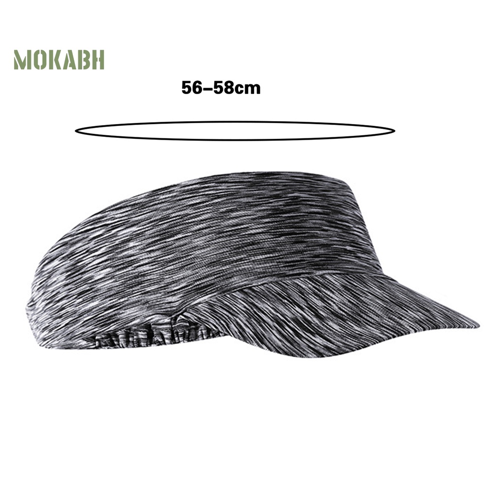 [Mok Abh] Mũ Lưỡi Trai Hở Chóp Họa Tiết Kẻ Sọc Nhiều Màu Sắc Kèm Băng Đô Co Giãn Có Thể Điều Chỉnh Thời Trang Unisex