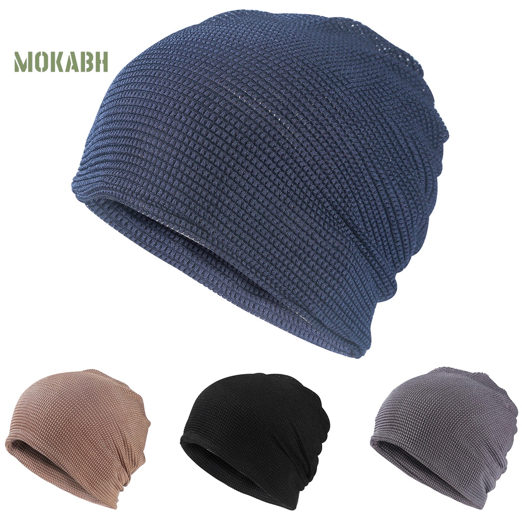 Mũ Beanie Màu Trơn Co Giãn Thoáng Khí Thời Trang Mùa Hè Cho Nam Và Nữ