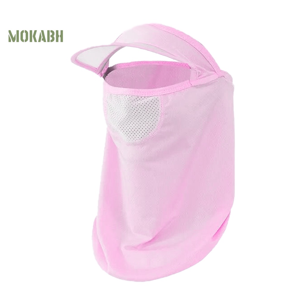 [Mok Abh] Mũ Trùm Đầu Che Mắt Và Cổ Bằng Lụa Lạnh Chống Bụi Thoáng Khí Dùng Khi Đi Xe Đạp Mùa Hè