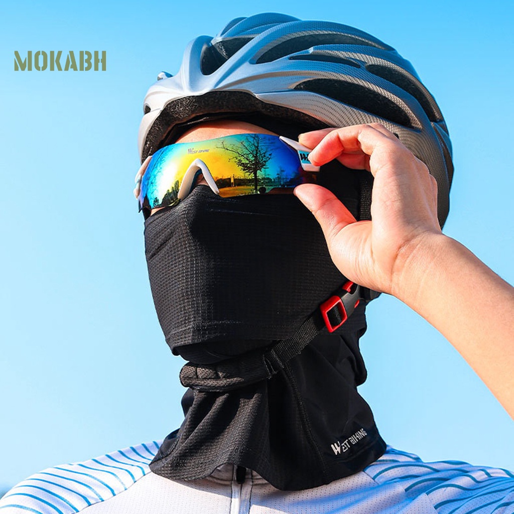 [Mok] Khăn Trùm Đầu Thoáng Khí Mềm Mại Co Giãn Tốt Chống Gió Hình Vuông Bằng Lụa Lạnh Dùng Khi Đi Xe Đạp