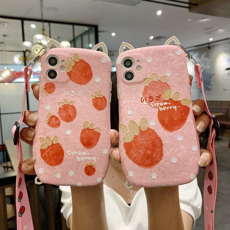 Ốp Điện Thoại Mềm Chống Sốc Có Dây Đeo Chéo Cho Iphone 14 Pro MAX 13 12promax 11 Pro X XS MAX XR