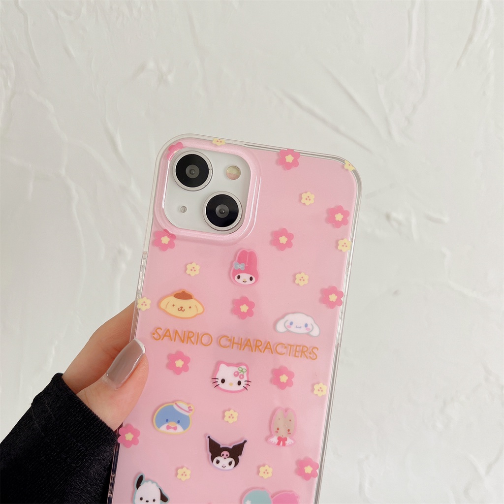 Ốp Điện Thoại TPU Mềm Trong Suốt Hai Mặt Họa Tiết Hoạt Hình Sanrio Cho iPhone 11 13 12 14 Pro Max