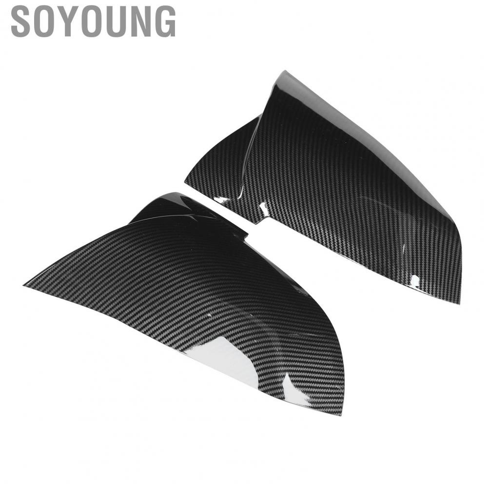Soyoung Side Door Mirror Cover  Abs Material Rear View Trim 2Pcs Lightweight for 3 Series F30 F31 320I 328I 330I 335I Touring 2012‑2018