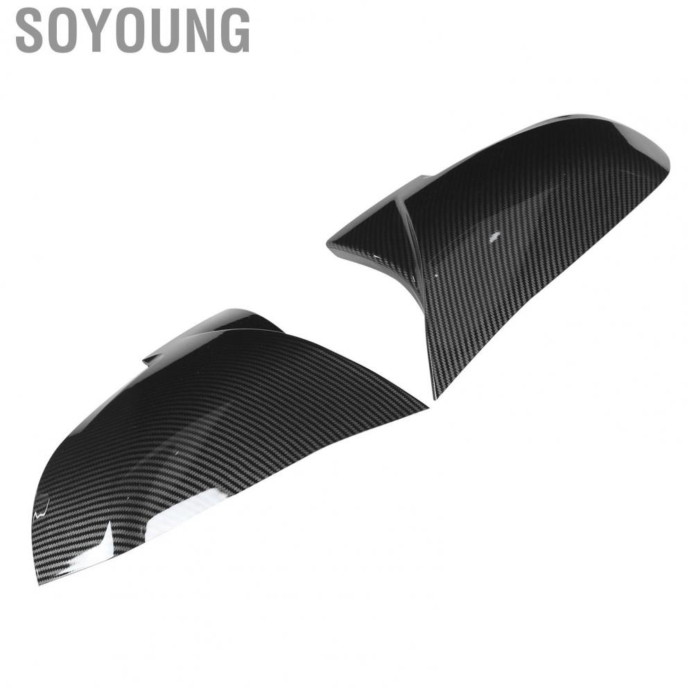 Soyoung Side Door Mirror Cover  Abs Material Rear View Trim 2Pcs Lightweight for 3 Series F30 F31 320I 328I 330I 335I Touring 2012‑2018