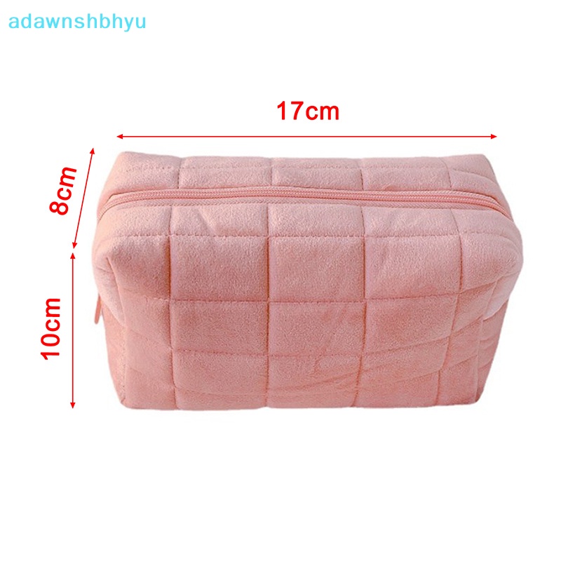 1 Túi Đựng Mỹ Phẩm adawnshbhyu Cỡ Lớn Bằng Lông Màu Trơn Có Khóa Kéo Tiện Dụng Mang Theo Du Lịch Cho Nữ