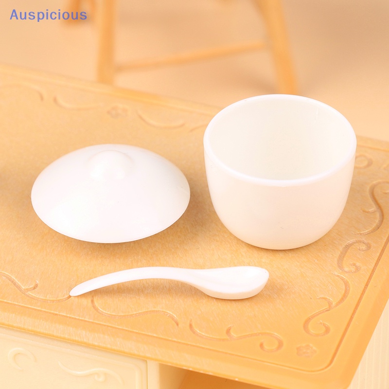 1 Bộ Nồi Nấu Ăn Hình Tròn Kèm Muỗng Và Vỏ Trang Trí Nhà Búp Bê 1: 12