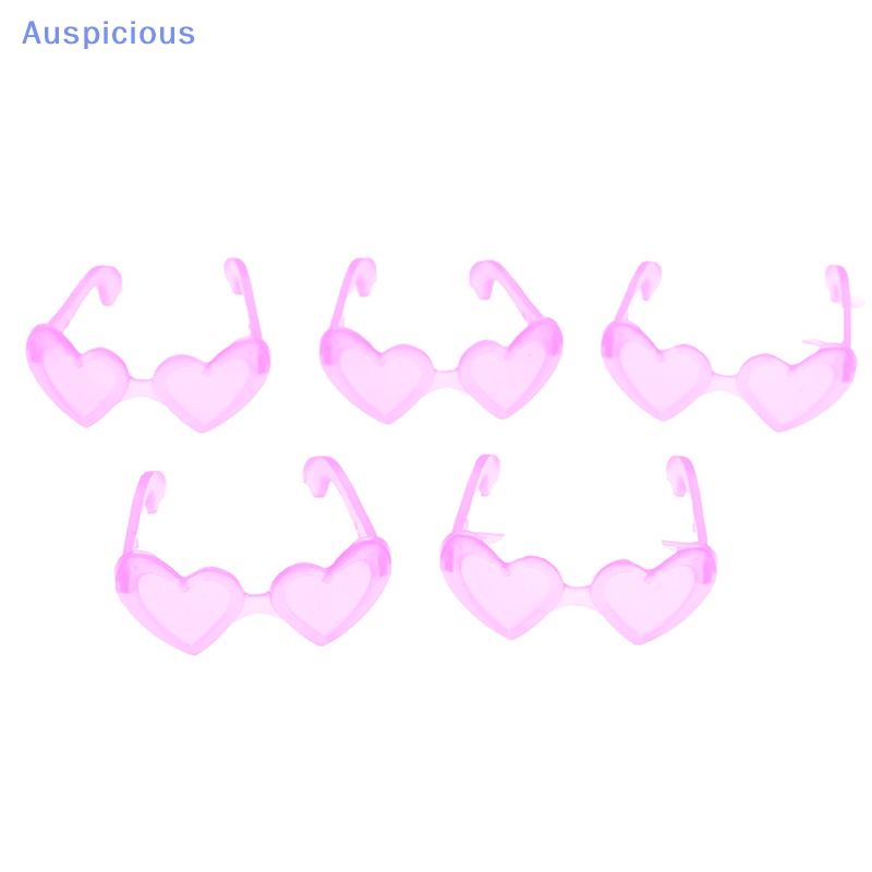Set 10 Mắt Kính Nhựa Mini Hình Trái Tim Cho Búp Bê Tỉ Lệ 1 / 6