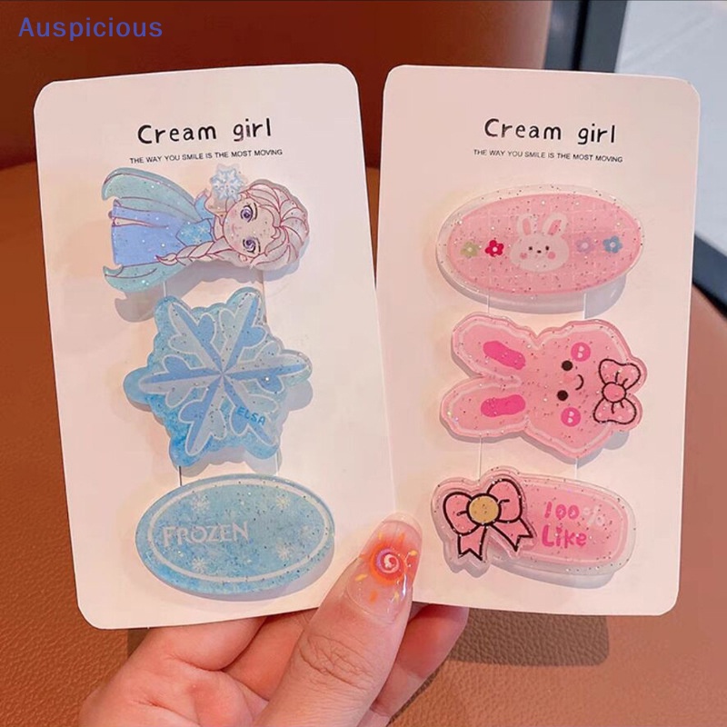 Set 3 Kẹp Tóc Họa Tiết Hoạt Hình Ngọt Ngào Cho Bé Gái