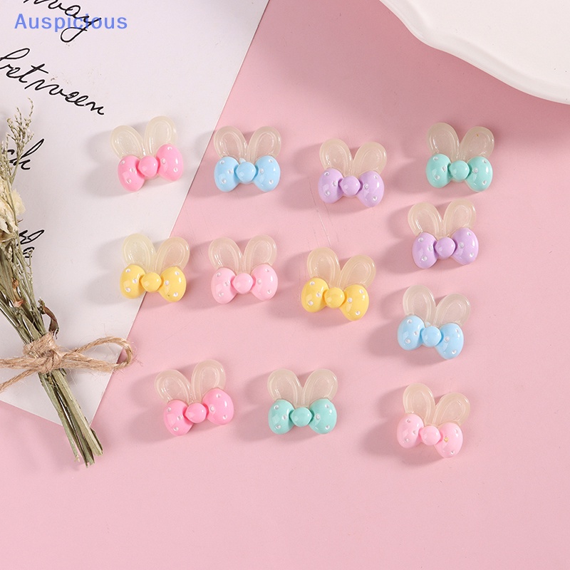 Set 10 Phụ Kiện Trang Trí Tai Nơ Bằng Nhựa Kích Thước 21 * 19mm