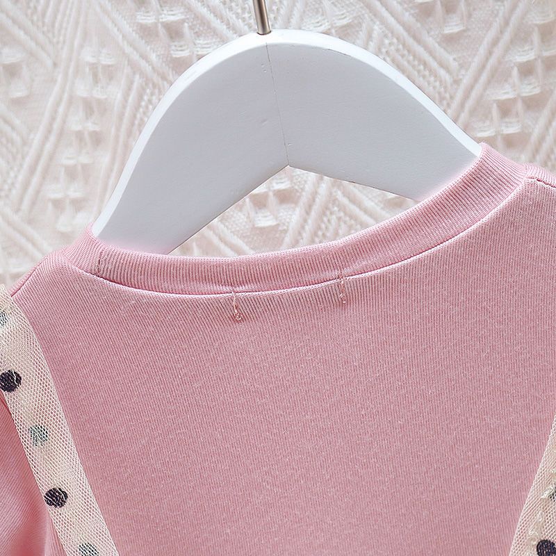 Đầm Công Chúa Mùa Hè Hàn Quốc Tay Cộc Kiểu Lưới Chấm Bi Mới 2023