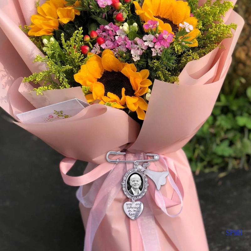 Ghim CàI ÁO HìNh TráI Tim KhắC Chữ Keepake Boutonniere Cho TiệC CướI