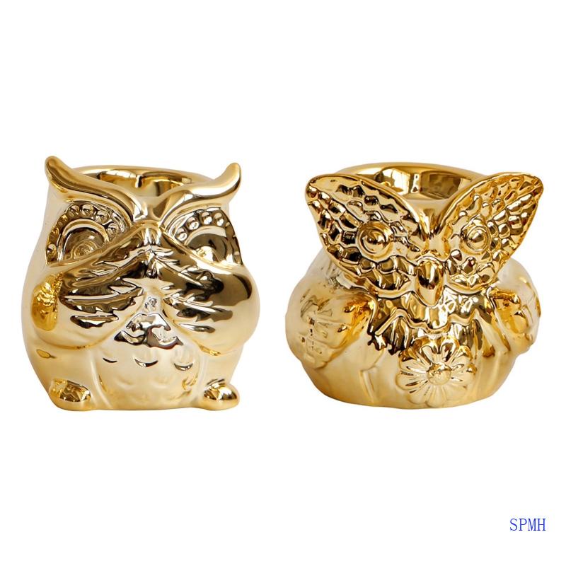 Cốc Sứ Đựng Nến Hình Cú Mèo Siêu Dễ Thương Trang Trí Bàn Tiệc Cưới